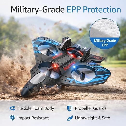 SkyStrike™ Mini Fighter Drone – LED Hand-Control Flying Toy