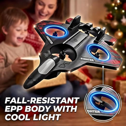 SkyStrike™ Mini Fighter Drone – LED Hand-Control Flying Toy