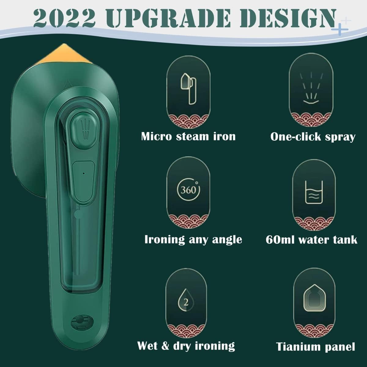 Portable Mini Steam Iron – 2-in-1 Dry & Steam Travel Iron