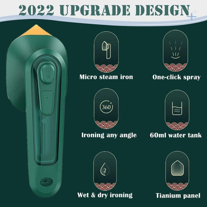 Portable Mini Steam Iron – 2-in-1 Dry & Steam Travel Iron
