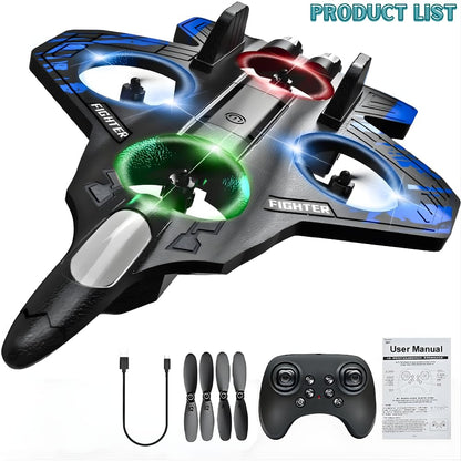 SkyStrike™ Mini Fighter Drone – LED Hand-Control Flying Toy