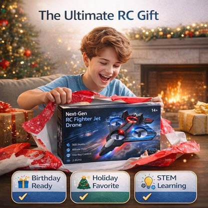SkyStrike™ Mini Fighter Drone – LED Hand-Control Flying Toy